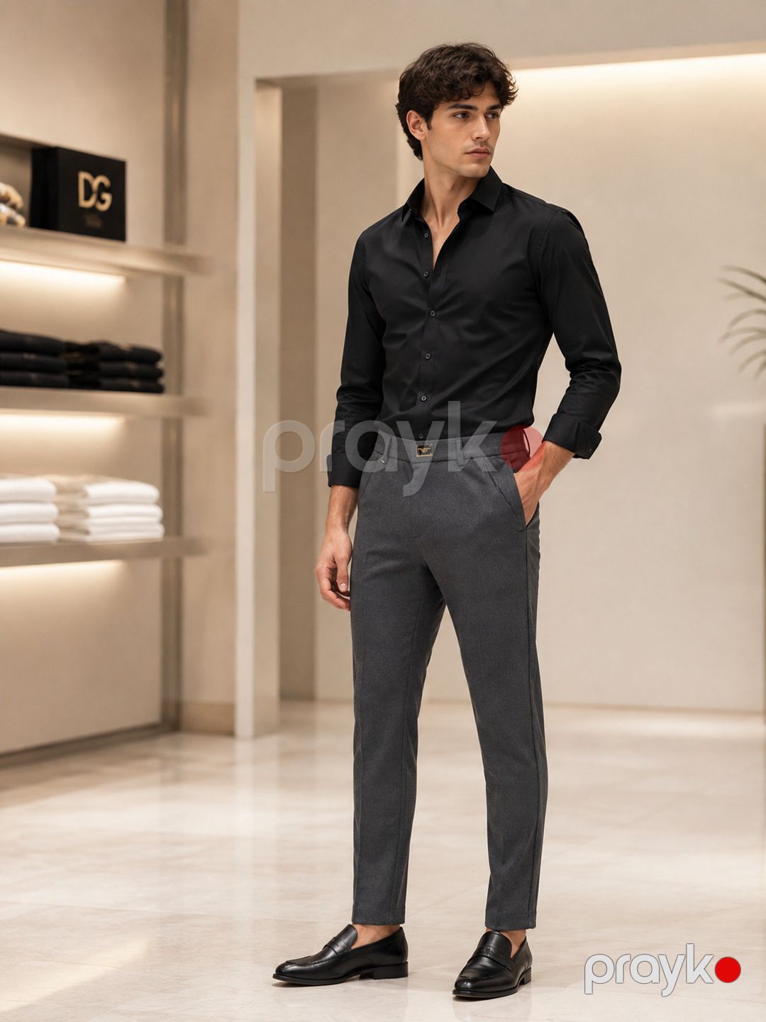 Klassik şalvar, Tünd boz, Pambıq, ölçü 30 — Mallar, Bakı (2)