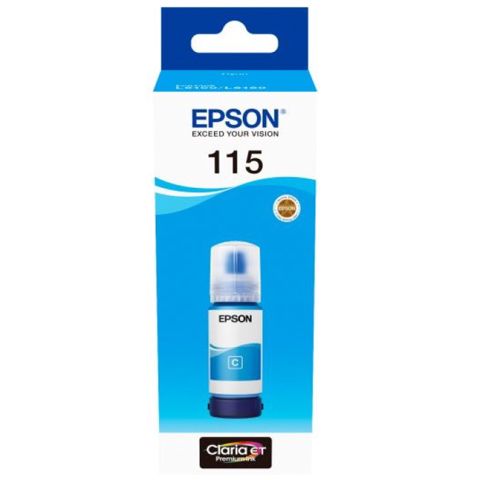 Epson 115 C C13T07D24A Cyan Original EcoTank Mürəkkəb Şüşəsi — Bakı