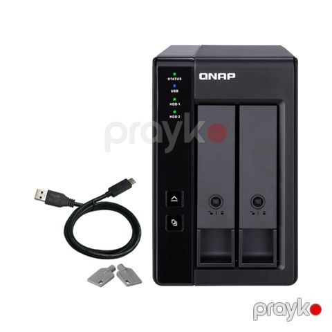 Qnap TR-002-EU 2 Bölməli Sata HDD USB 3.1 Gen2 Type-C Xarici Raıd Korpusu (TR-002) — Bakı