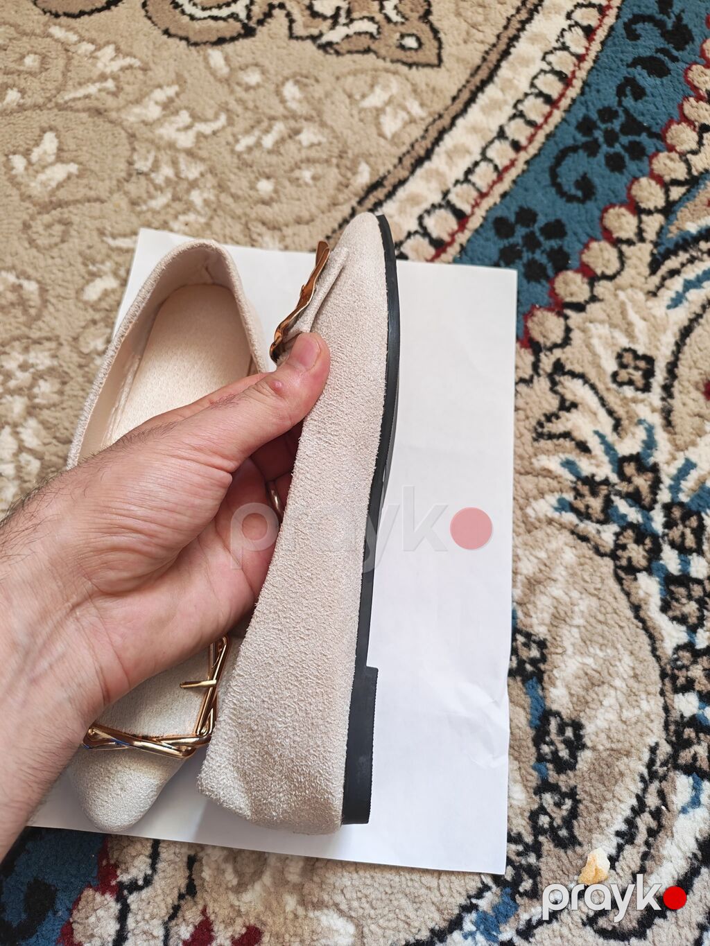 Qadın loaferləri – krem rəng - Model: qadın düz ayaqqabı/loafer — Mokasin, Bakı (3)