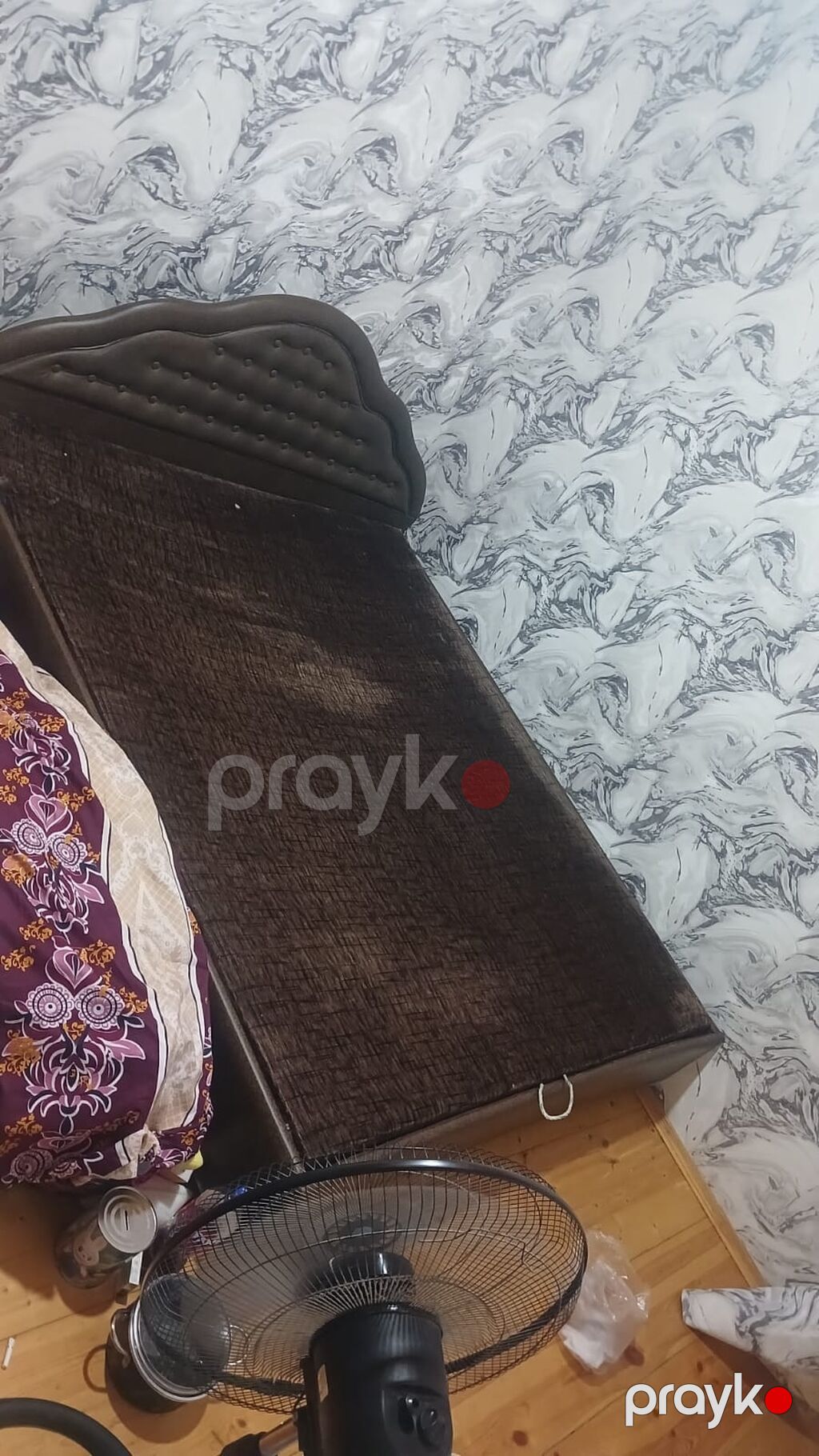 İki nəfərlik yumşaq başlıqlı çarpayı - Rəng: tünd qəhvəyi - Material — Yataqlar, Bakı (2)