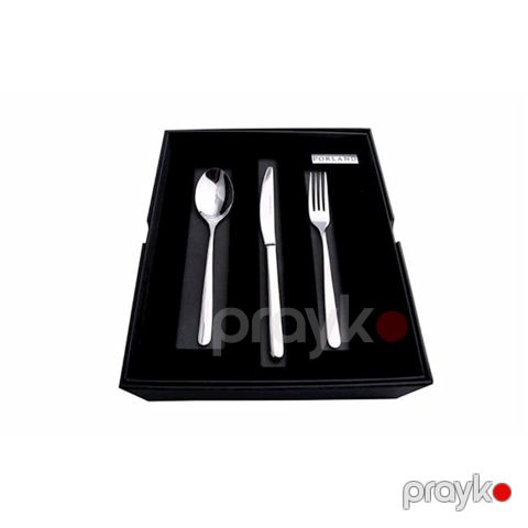 Süfrə ləvazimatları dəsti Porland Solenza, qabyuyan maşında yuma, paslanmayan polad, gümüşü, 19/22 sm, 6 nəfərlik, 18 parça — Bakı