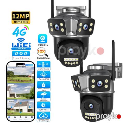 3 kamera Wifi simsiz ptz360° 12mp/4k — Bakı