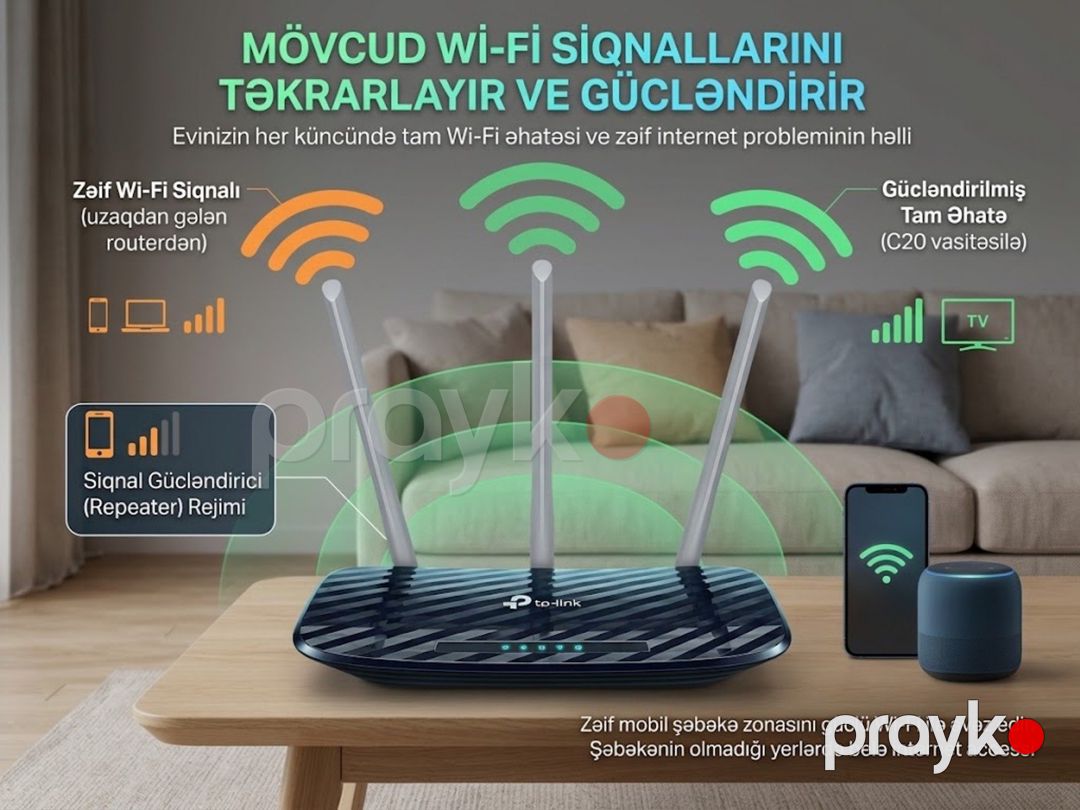 TP-Link AC750 Wi-Fi — Şəbəkə və server avadanlığı, Bakı (2)