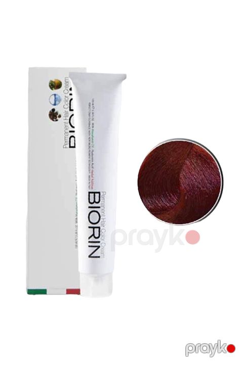 Saç üçün qalıcı krem-boya Biorin Permanent Hair Color Cream 5.65 Açıq şabalıdı qırmızı Akaju 100 ml — Bakı