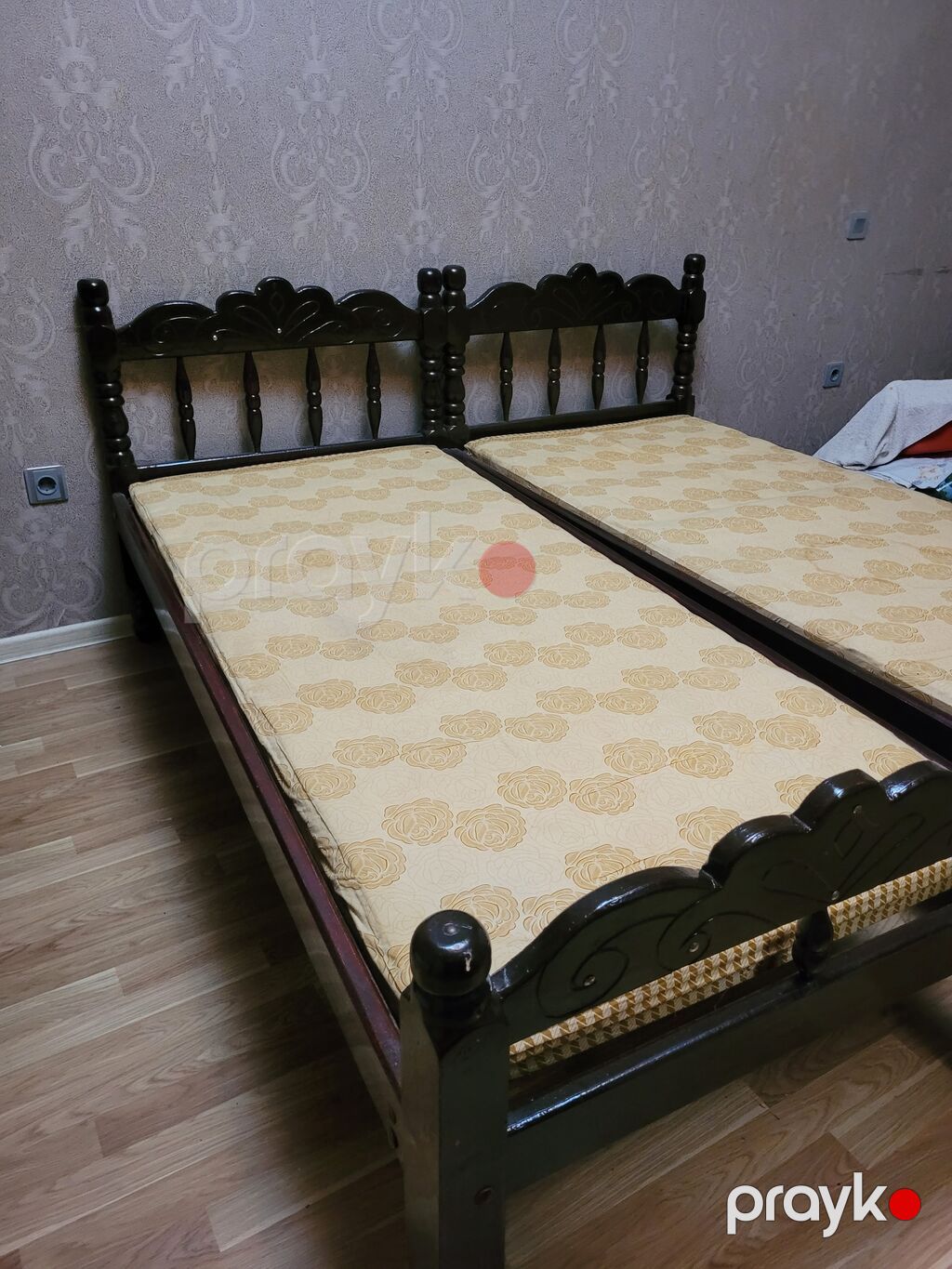 İşlənmiş, İkinəfərlik çarpayı, Bazasız, Matras ilə, Siyirməsiz — Yataqlar, Gəncə (4)