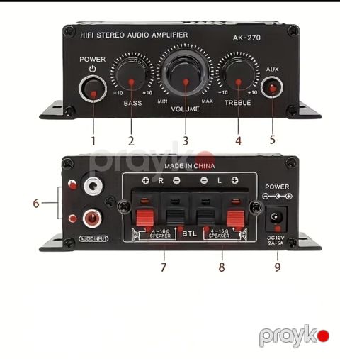 Portativ mini stereo gücləndirici AUX RCA — Bakı