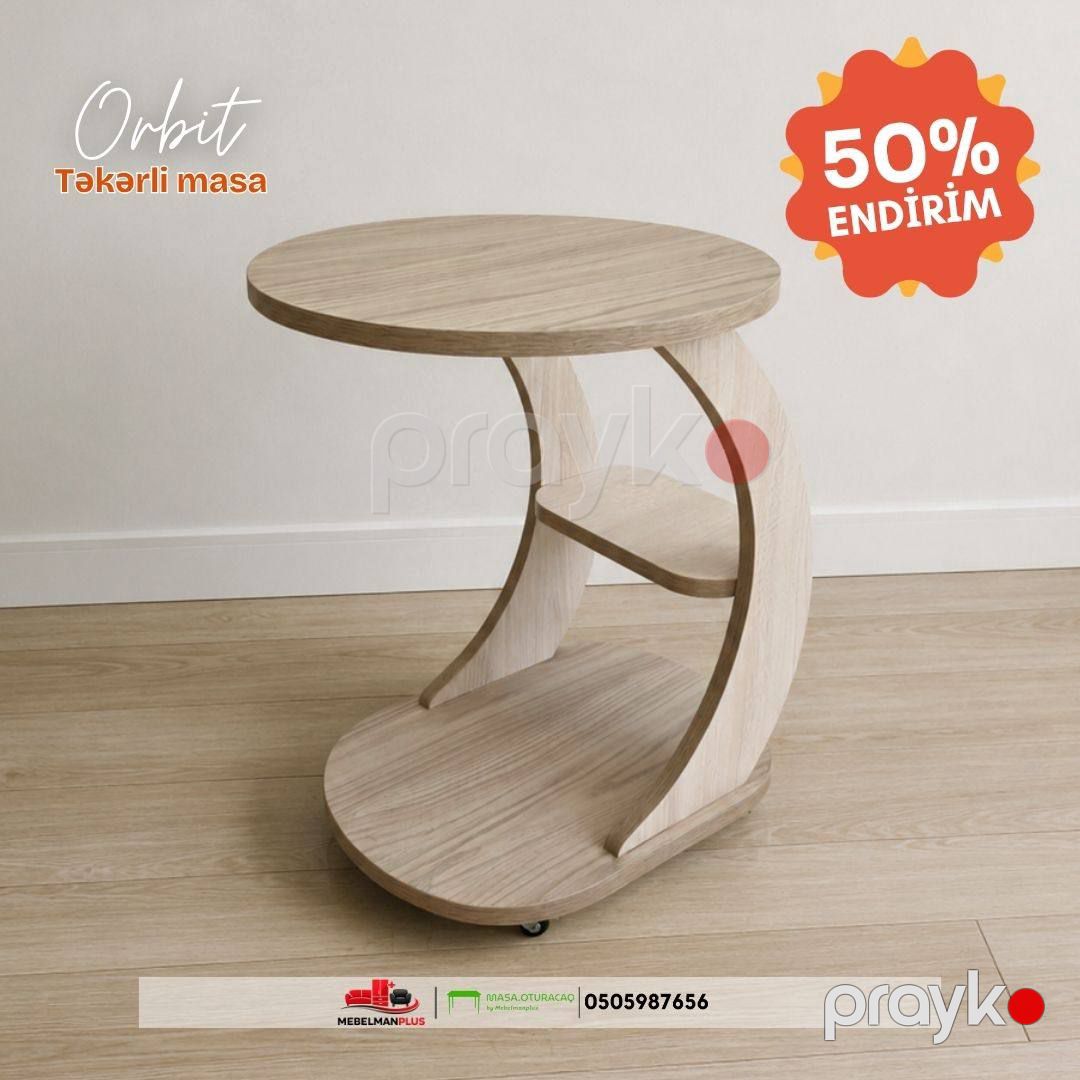 Təkərli jurnal masası Orbit Endirimlə — Mebel, Bakı (5)