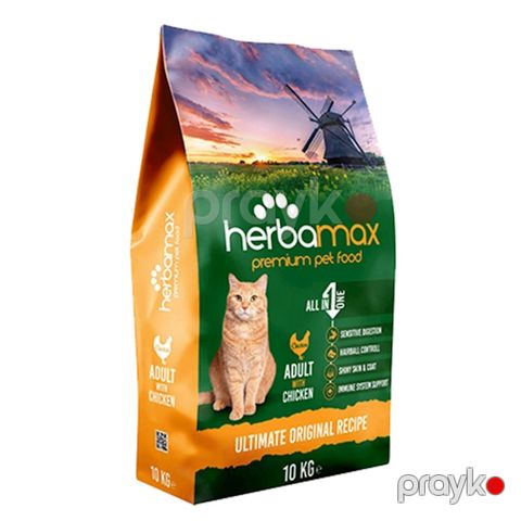 Quru yem Herbamax Premium yetkin pişiklər üçün, toyuq əti ilə, 10 kq — Bakı
