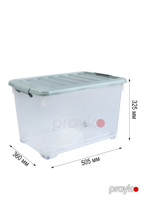 Saxlama qabı StarSplast, plastik, 42 l, 505x360x325 mm, şəffaf/boz — Bakı