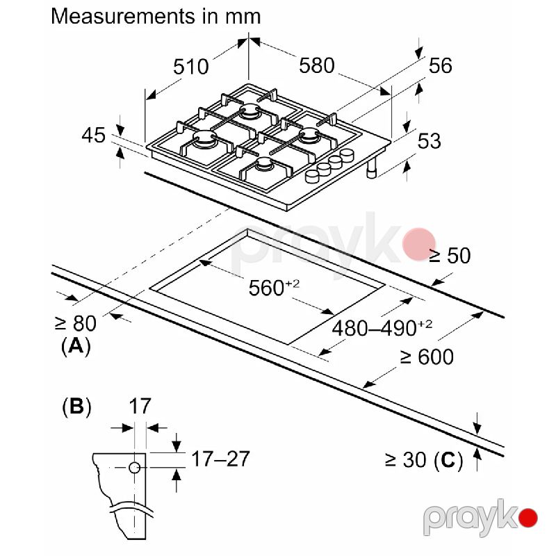 Bişirmə paneli Bosch PBY6C2B82Q — Plitələr, Bakı (6)