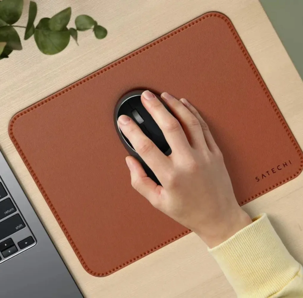 Mouse altligi Satechi Vegan-Leather Premium Mouse Pad Brown — Mallar, Bakı (6)