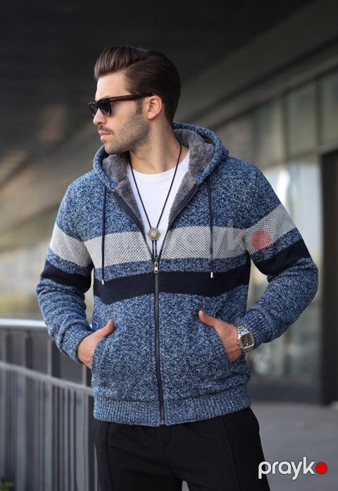 Kardiqan kişilər üçün 2771114, göy, trikotaj, ölçü 3XL — Bakı
