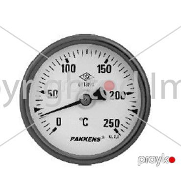 Termometr manometrik arxa bağlantılı Ø100mm 120°C 10sm 1/2'' CL2,0 Bimetal Pakkens 1004020105 — Termometrlər, Bakı (2)