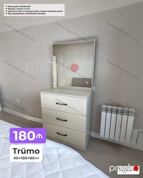 Trümo – 40×160×80 sm - Material: 18 mm laminat - Rəng seçimi — Bakı