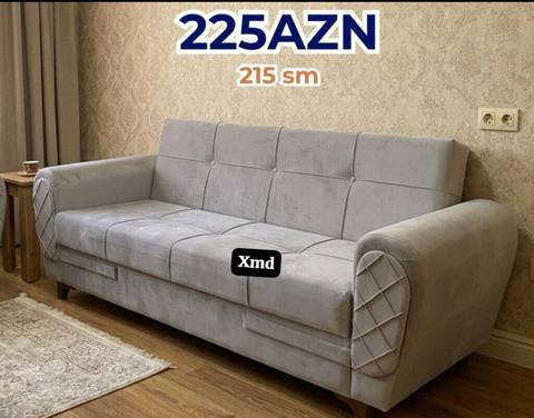 Mebel növü: Divan Ölçü: 215 sm Qiymət: 225 AZN - Rəng: açıq boz — NM Mebel — დივნები