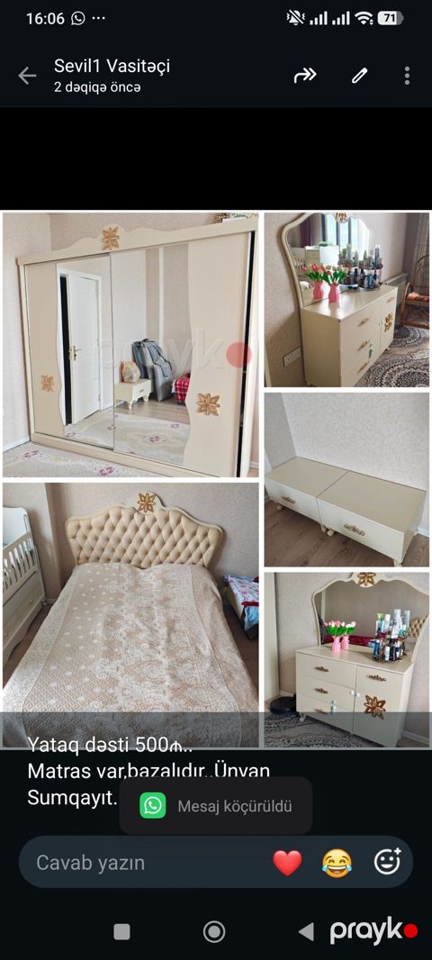 Yataq dəsti 500₼. Matras var,bazalıdır. Ünvan Sumqayıt. Sevil1 — Bakı