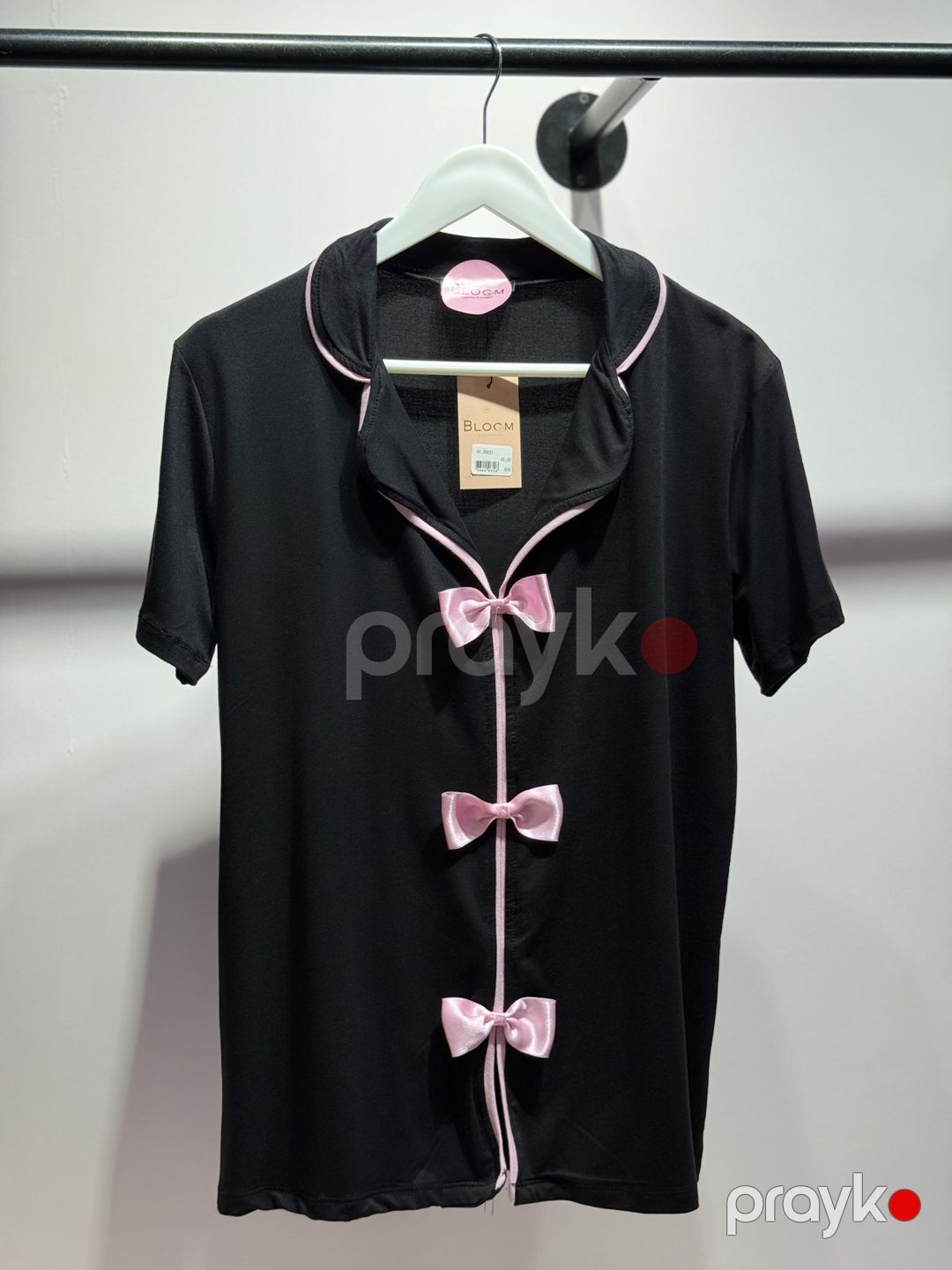 Qadınlar üçün şalvarlı pijama dəsti B-73, qara, poliester/likra, ölçü S/M — Mallar, Bakı (2)