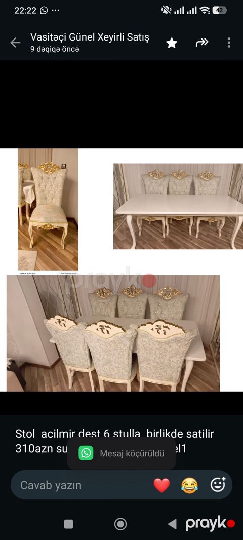 Stol acilmir dest 6 stulla birlikde satilir 310azn sumqayit — Bakı