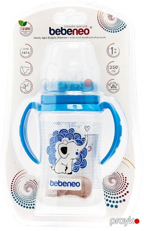Qidalanma üçün qab Bebeneo tutacaqlarla, plastik/silikon, 0+ ay, göy, 250 ml — Bakı