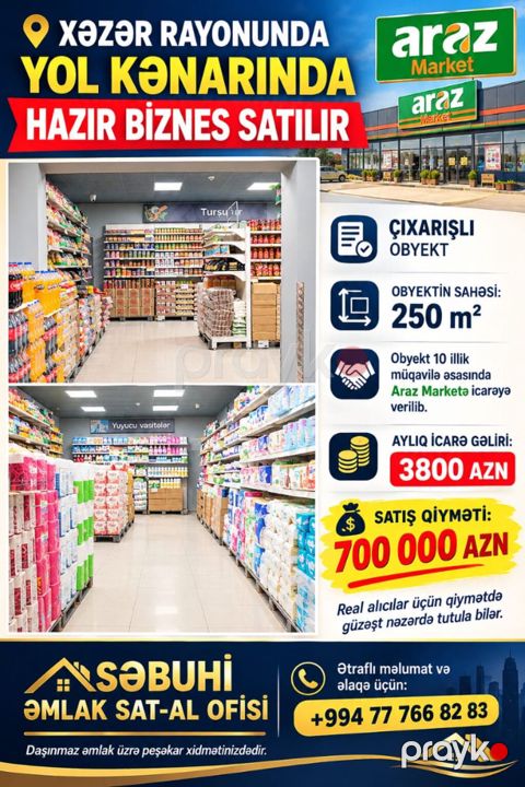 Xezer rayonunda yol kənarında hazır biznes satılır Çıxarışlı — Bakı