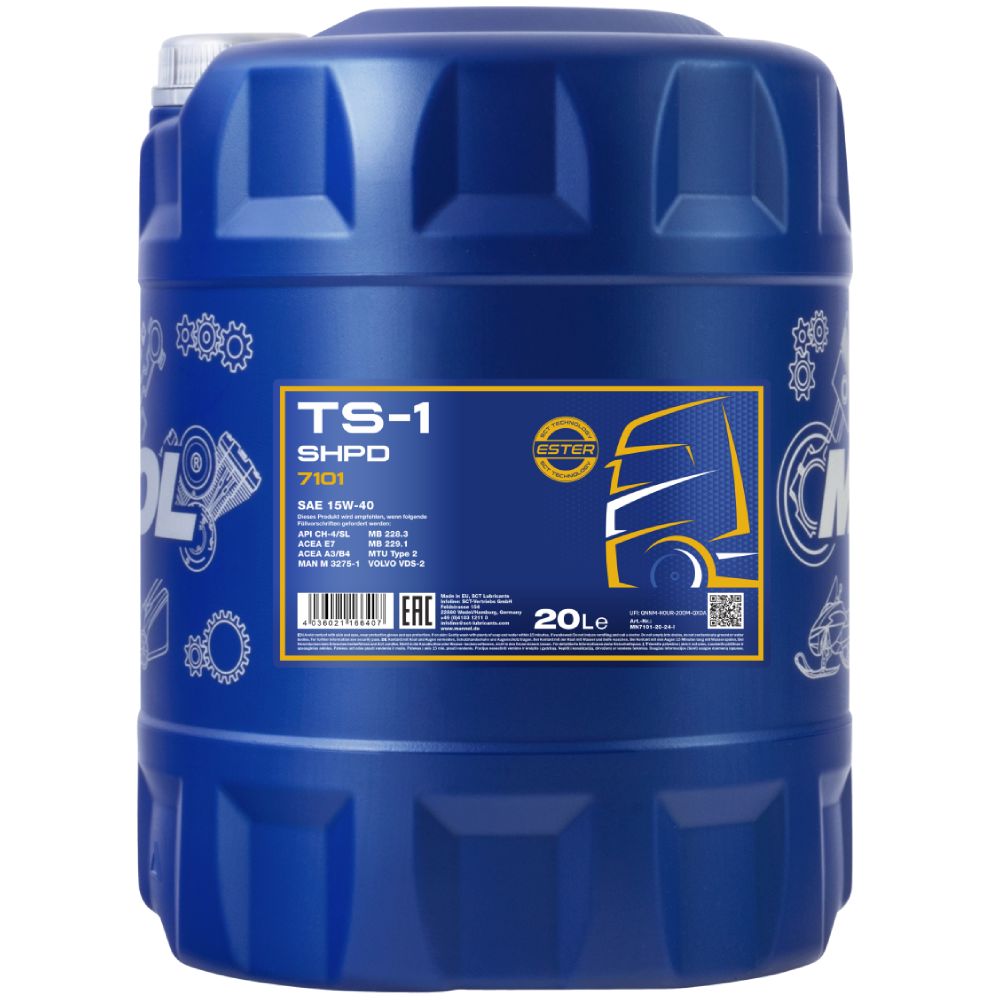 Mühərrik yağı Mannol Shpd TS-1 SAE 15W-40 20L — Motor yağları, Bakı