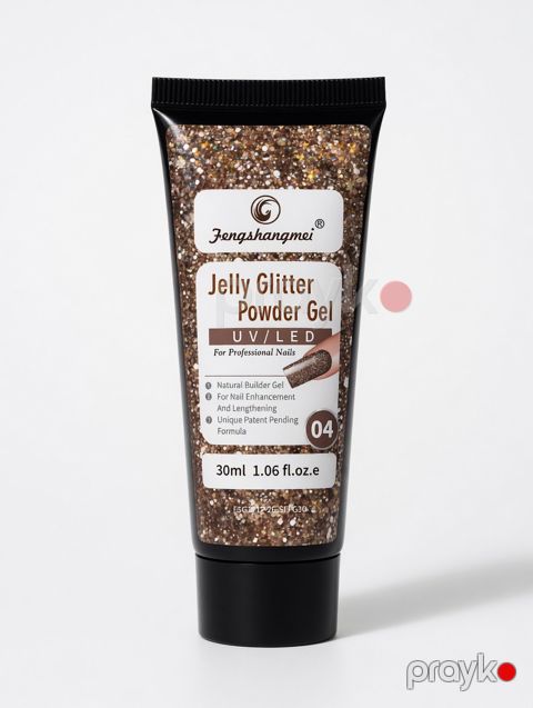 Dırnaq modelləşdirici gel Fengshangmei Jelly Glitter Powder 04, 30 ml — Bakı