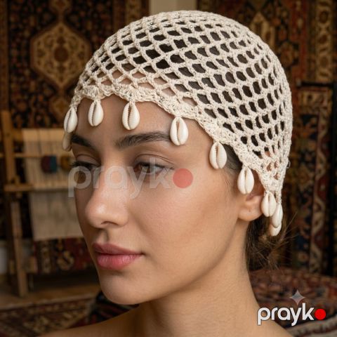 Toxunma papaq qadınlar üçün, akril, bej — Bakı