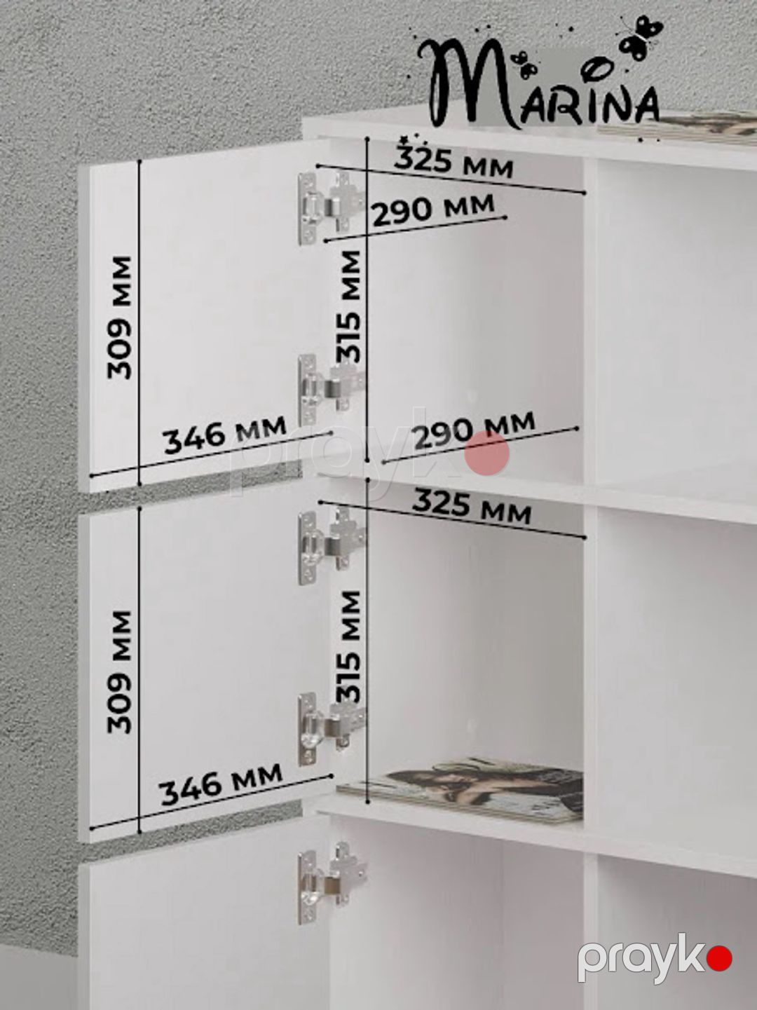 Tumba Letta 3563_M25TumChilWh, Ldsp, 102.4x29.3x70 sm, ağ — Mallar, Bakı (3)