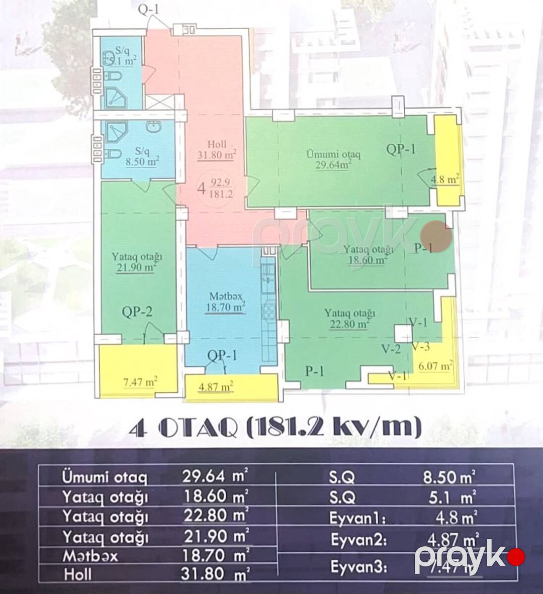 Satılır 4 otaqlı yeni tikili 181.2 m² — Mənzil, Bakı (5)