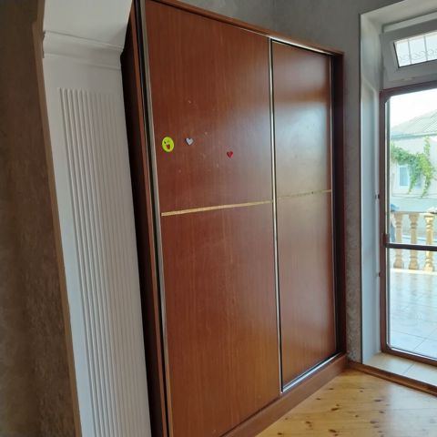 Iki qapılı sürgülü şkaf - Material: ağac teksturası ilə laminat/DMF — Sumqayıt