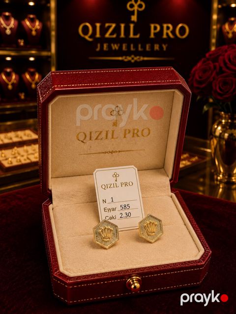 Sırğalar qadınlar üçün 9745, qızıl 585 əyar — Bakı