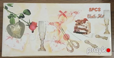 5 PCS Cake Set – şənlik və tort kəsmə üçün tam dəst Tərkibi (5 — Masazır