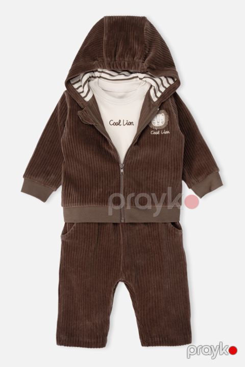 Yenidoğulan üçün dəst Bebetto K5582, qəhvəyi, velvet, ölçü 18-24 ay — Bakı