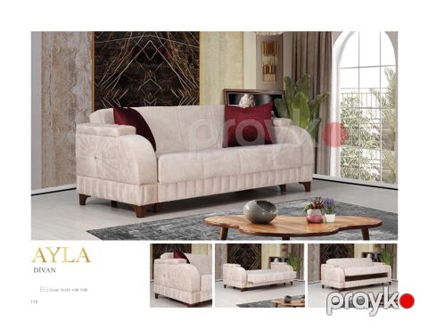 Divan Ayla, krem, 220x80x80 mm, rahat və şık dizayn — Bakı