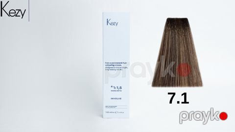 Saç üçün krem-boyası Kezy 7.1 İntensiv kül sarışın 100 ml — Bakı