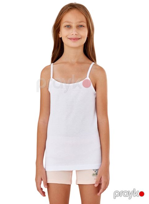 Qızlar üçün mayka Berrak BRK-2520, ağ, pambıq, ölçü 10-11 yaş — Bakı