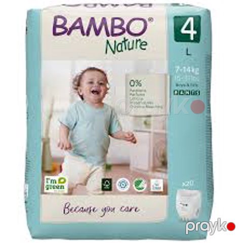 Uşaqlar üçün tuman bezləri Bambo Nature 4, 7-14 kq, 20 əd — Bakı