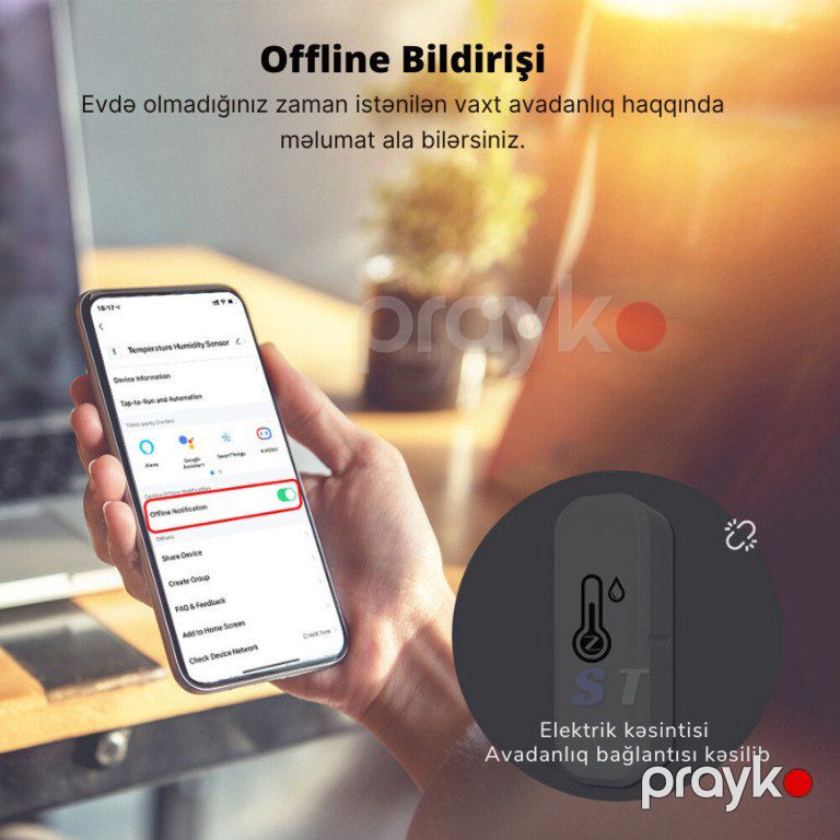 Ağıllı WiFi temperatur və nəmlilik sensoru — Ağıllı ev və təhlükəsizlik, Bakı (9)