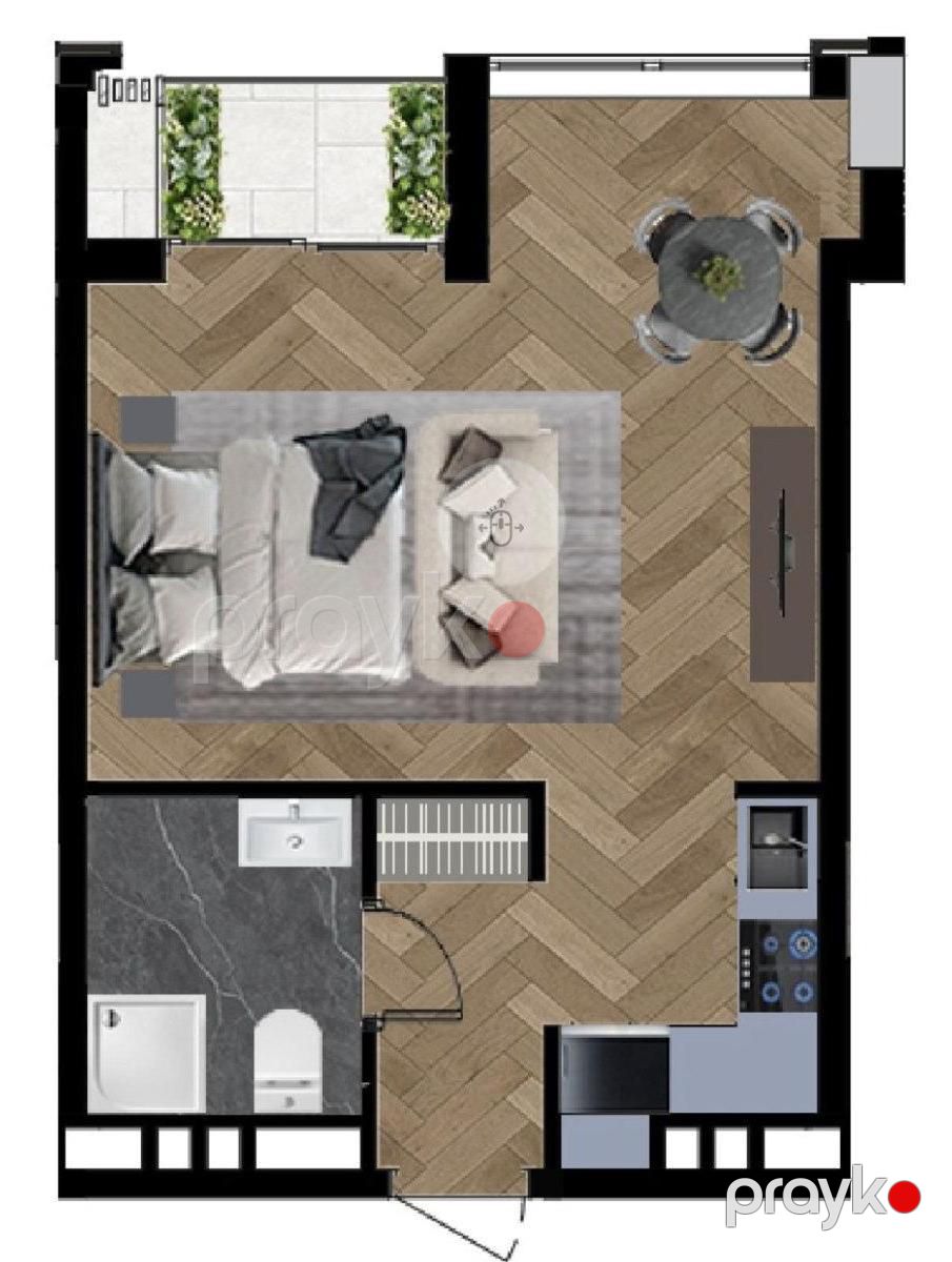 Satılır 1 otaqlı yeni tikili 44 m² — Mənzil, Bakı (7)