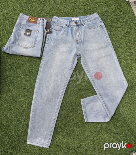 Kişilər üçün düz cins 2112554, mavi, pambıq/elastan, ölçü 34 — Bakı