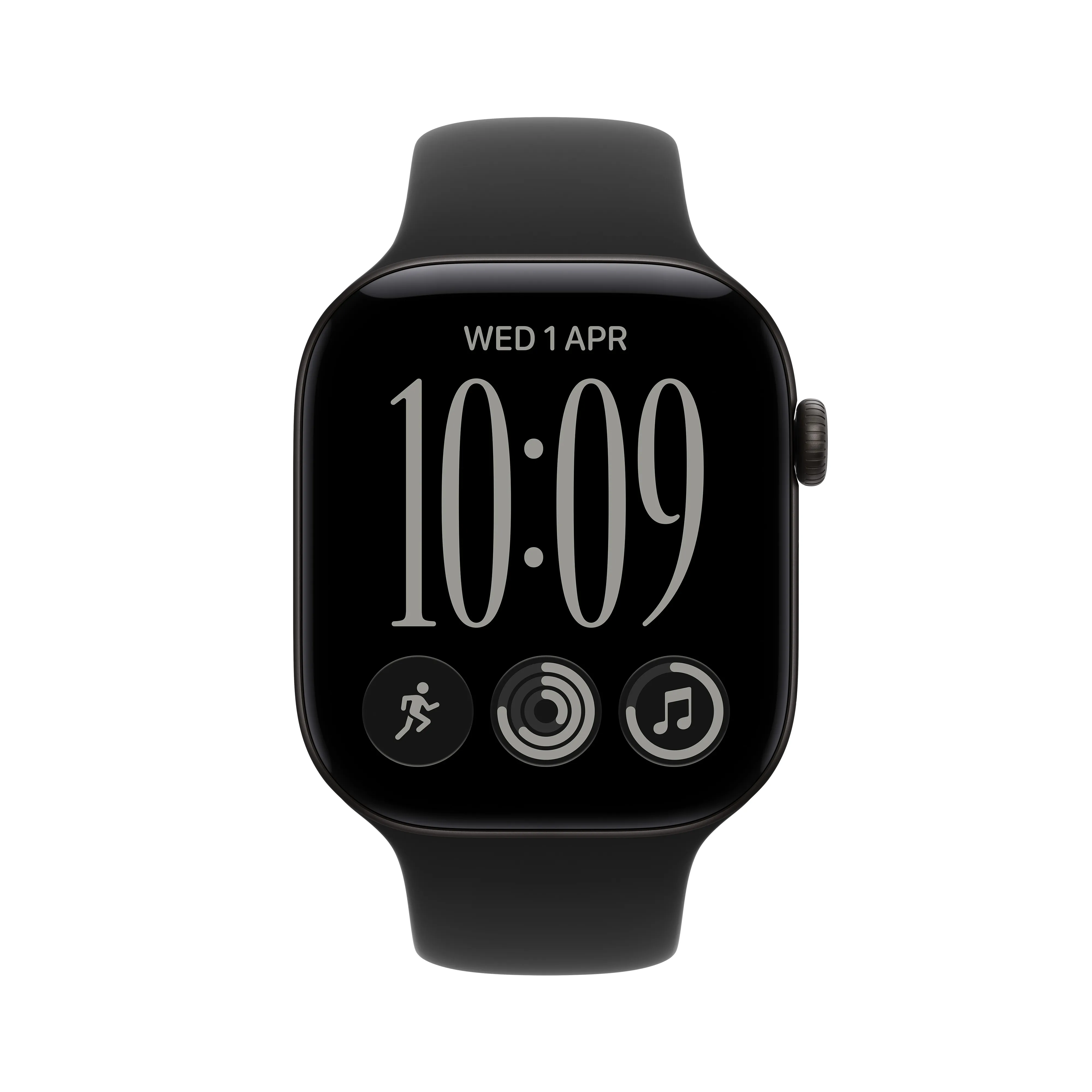 Smart saat Apple Watch Series 12 GPS, 42mm Black Aluminium Case with Black Sport Band - S/M (MJEA4ET/A) — Bakı