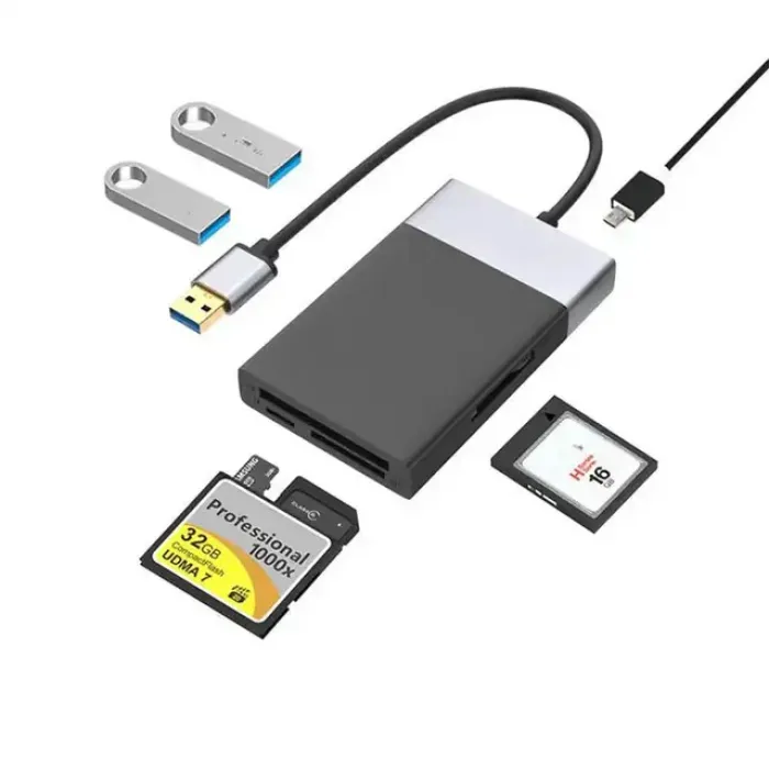 6-in-1 Kart Oxuyucu + USB Çoxaldıcı Hub (USB 3.0, SD, CF, XQD) — Bakı