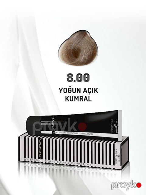 Saç boyası Element Professional Hair Color №8.00 Yoğun Açık Kumral 60 ml, İntensiv açıq şabalıdı — Bakı
