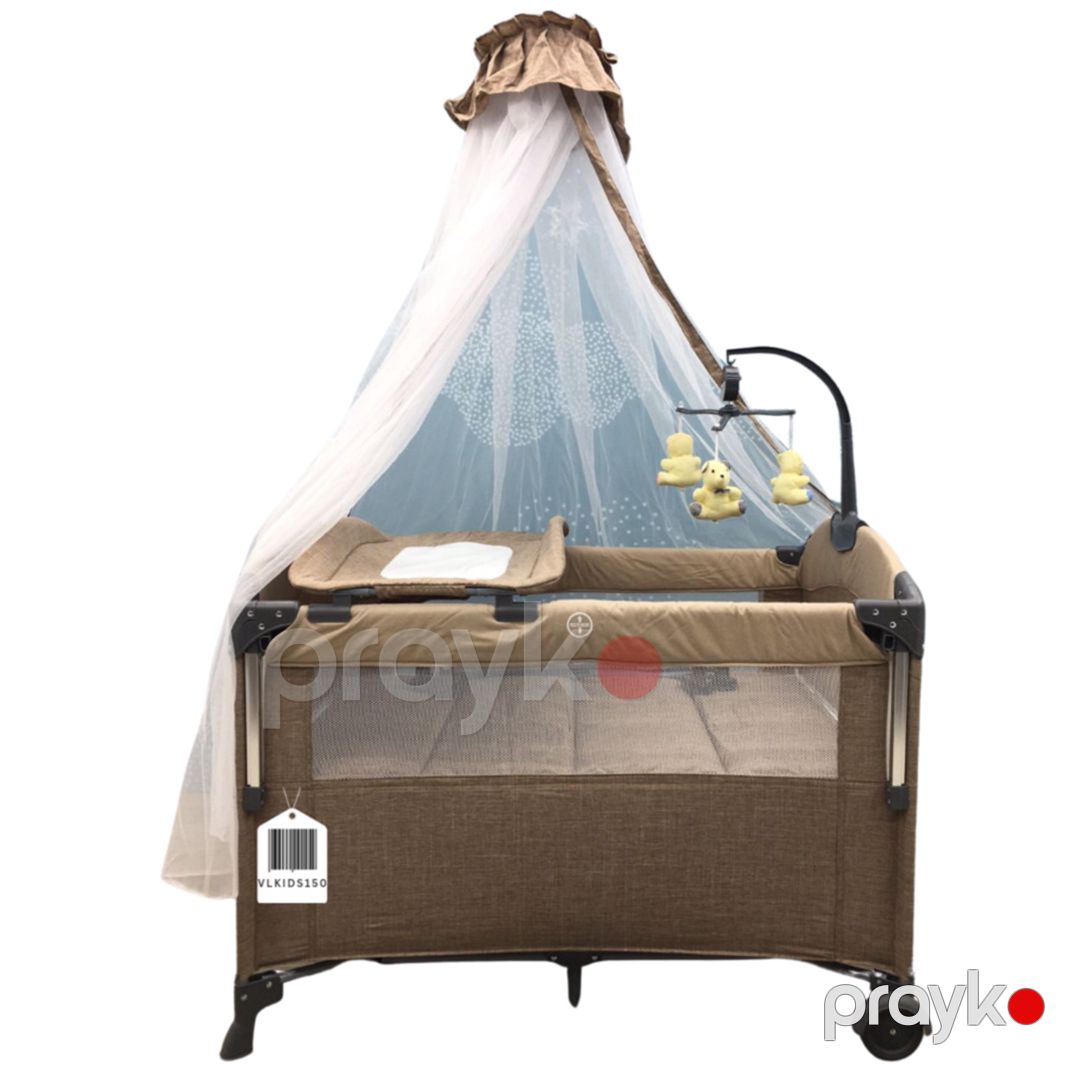 Manej-çarpayı Cool Baby VL-KIDS-150, qəhvəyi, 110х70х74 sm — Mallar, Bakı (2)