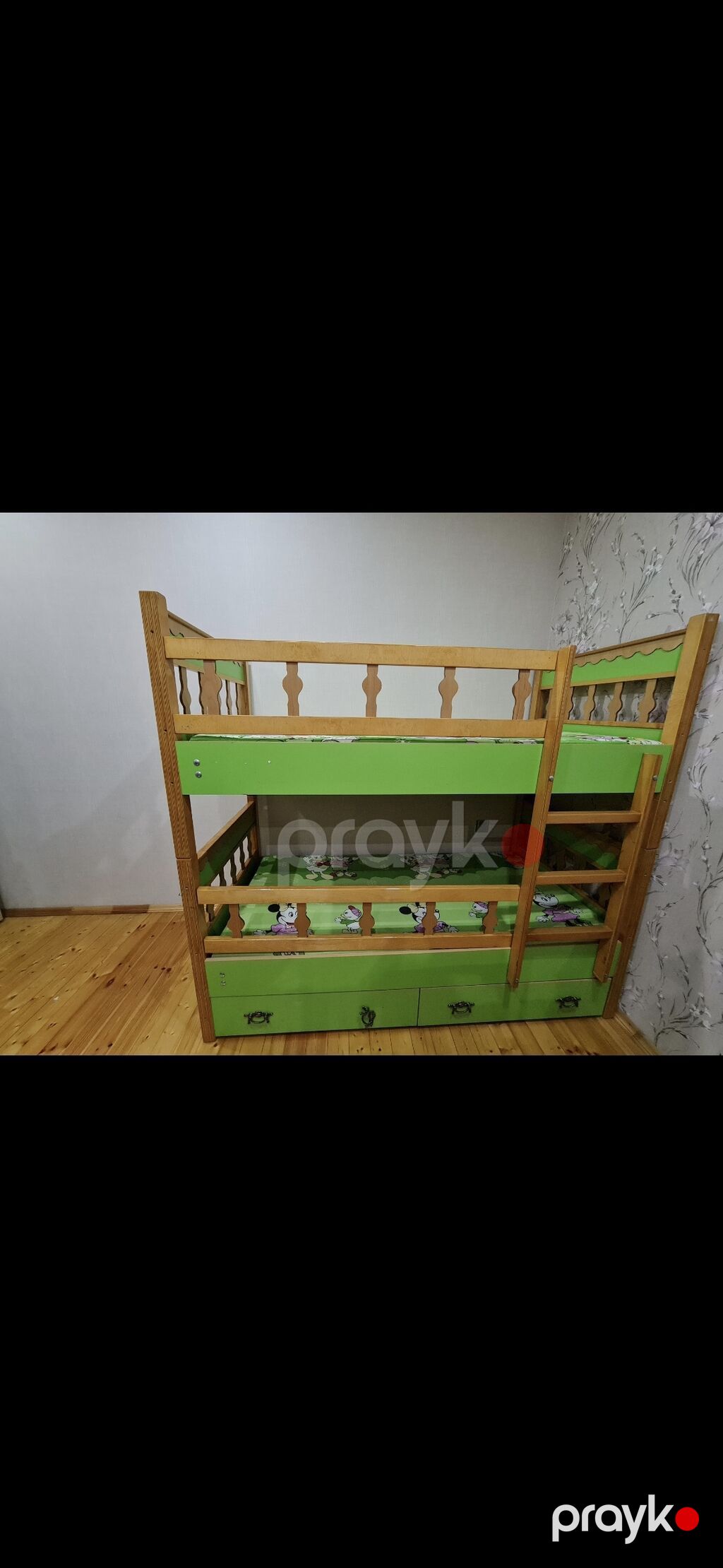 Oğlan və qız üçün, İşlənmiş, Çarpayı, Matrassız, Siyirməli, Laminat — Yataqlar, Masazır (7)