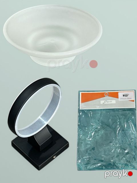 Sabun qabı 250220, metal, ağ/qara — Bakı