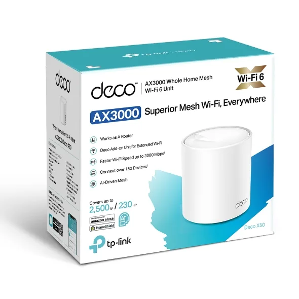 Router TP-Link - Deco X50 (1-pack) AX3000 Whole Home Mesh Wi-Fi 6 System) — Mallar, Bakı (5)