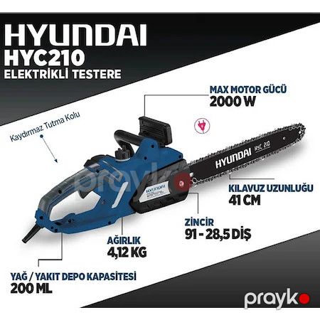 Zəncirli elektrik mişar Hyundai HYC210, 2000 Vt — Mallar, Bakı (2)
