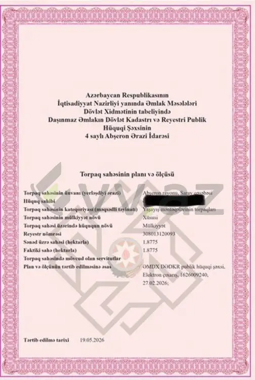 188 sot Torpaq Satılır, Novxanı, Abşeron — Torpaq (2)